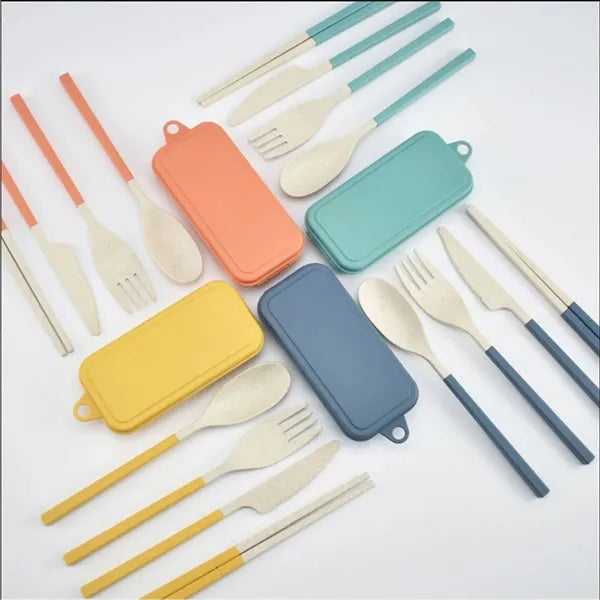 4 Pack Collapsible Portable Cutlery With Case