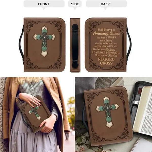 Bible Floral Case with Handle and Zippered