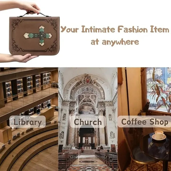 Bible Floral Case with Handle and Zippered