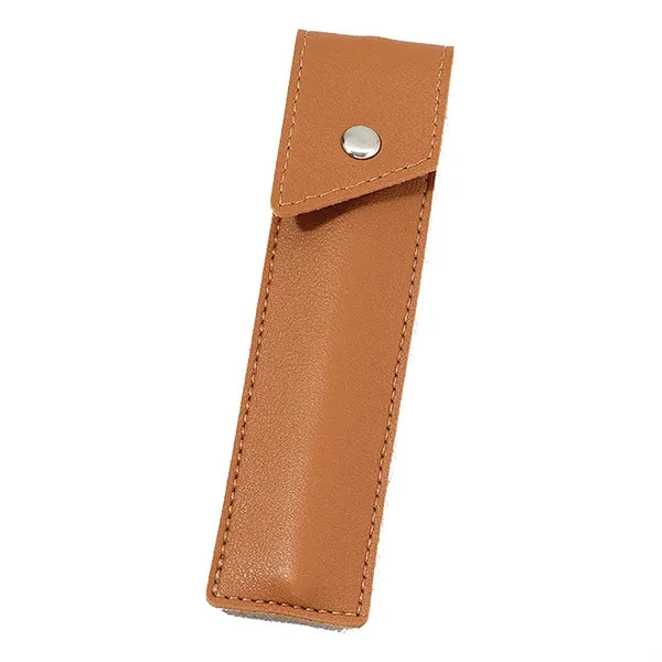 Square Leather Pen Sleeve with Snap Button