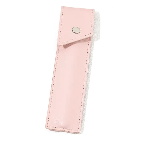Square Leather Pen Sleeve with Snap Button
