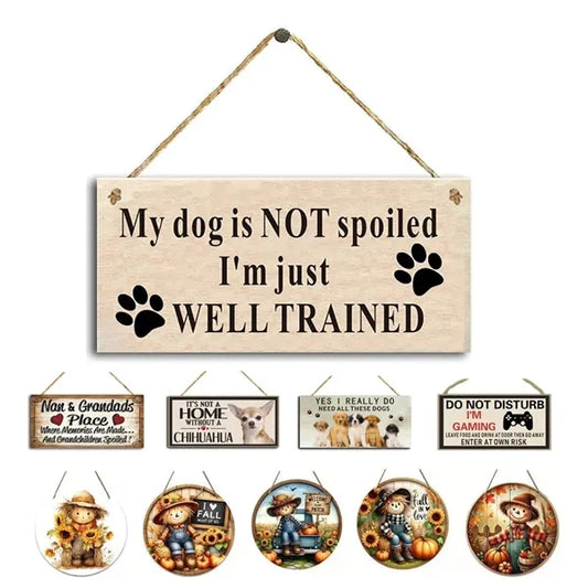 Welcome Wooden Wreath Signs