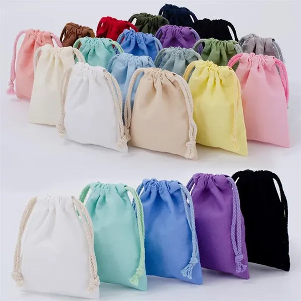 Embroidered Canvas Drawstring Bags