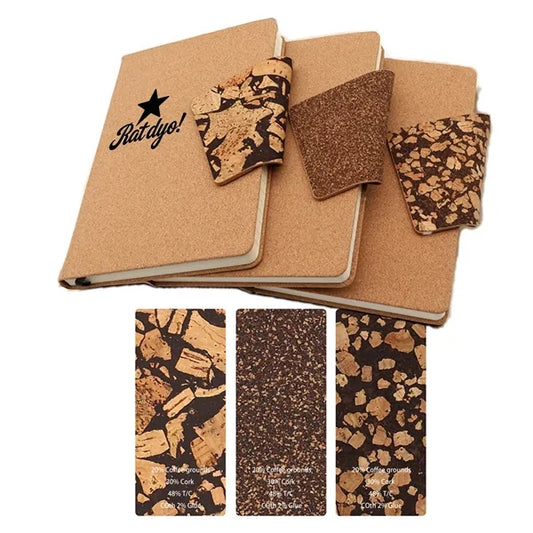 A5 eco-friendly coffee grounds cork notebook