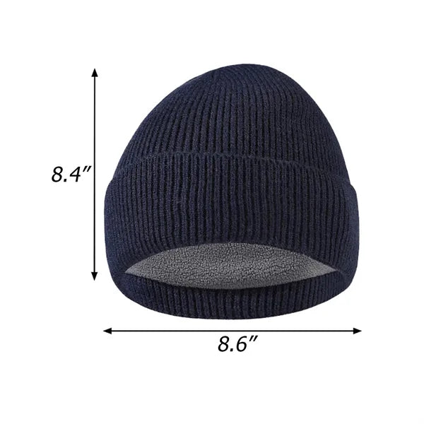 Warm fleece knitted hat