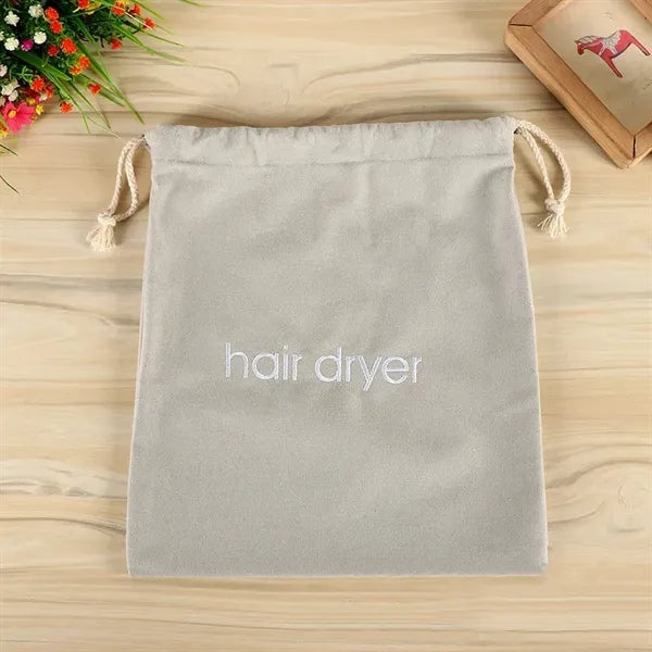 Embroidered Canvas Drawstring Dust Bag 12"*14"