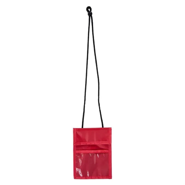 4.25" X 3.12" Front Clear Window Pouch Wallet With Lanyard W