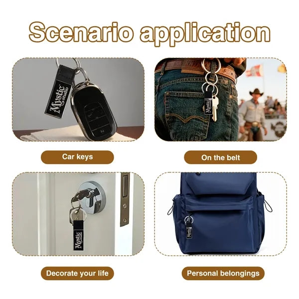 Executive Leather & Metal Key Ring