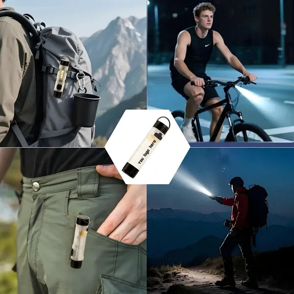 Functional Camping Flashlight Key Chain