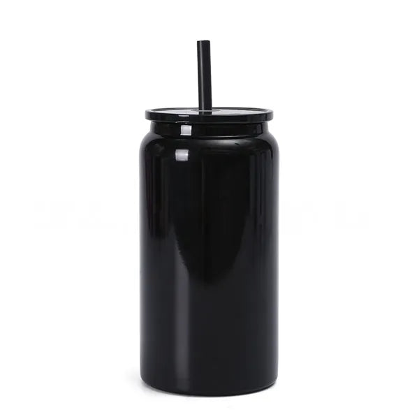 16oz Insulated Stainless Steel Tumbler with Straw Hot Cold