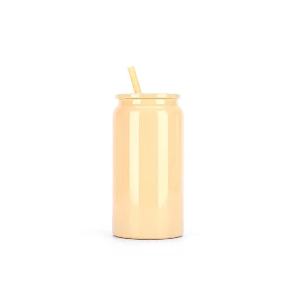 16oz Insulated Stainless Steel Tumbler with Straw Hot Cold