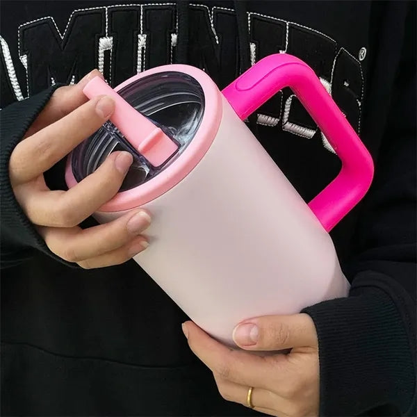 40oz Insulated Stainless Steel Tumbler with Handle Straw Lid