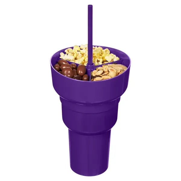 Team 365 1L Recycled PP Stadium Tumbler with Snack Bowl