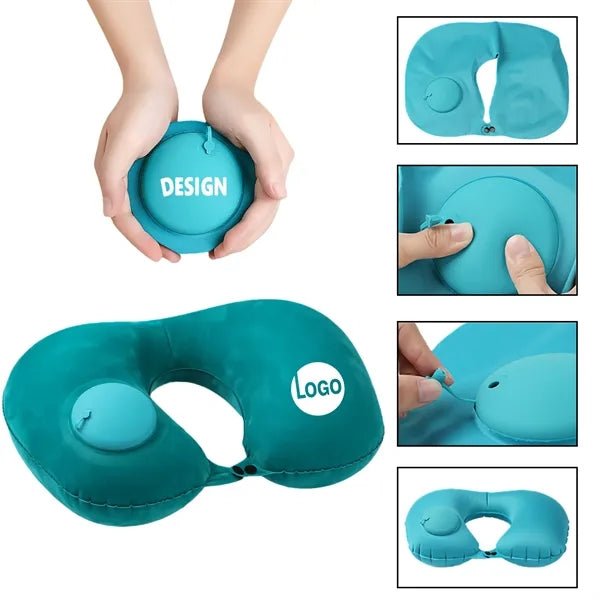 Premium Quick-Inflating Plush Travel Neck Pillow