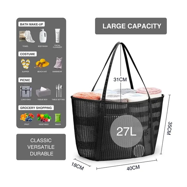 Mesh Beach Tote Womens Shoulder Handbag