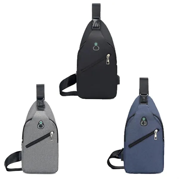Crossbody Chest Bag With Charging and Headphone Hole