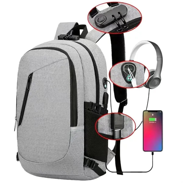 Anti Theft USB Laptop Backpack for Business and Travel