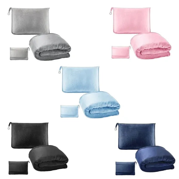2 in 1 Solf Travel Airplane Blanket and Pillow