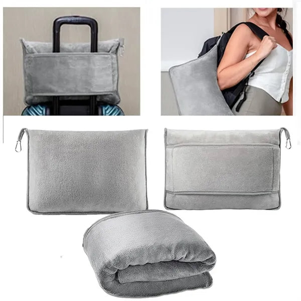2 in 1 Solf Travel Airplane Blanket and Pillow