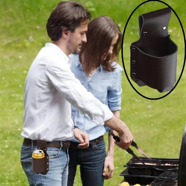 Portable PU Leather Beer Holster Drink Holder