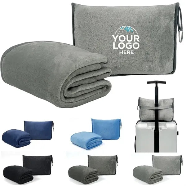 2 in 1 Premium Soft Travel Airplane Blanket and Pillow