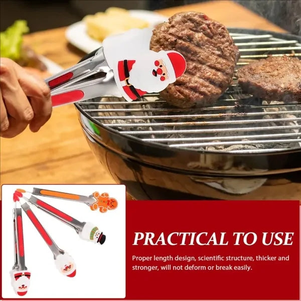 Christmas Silicone BBQ Tongs