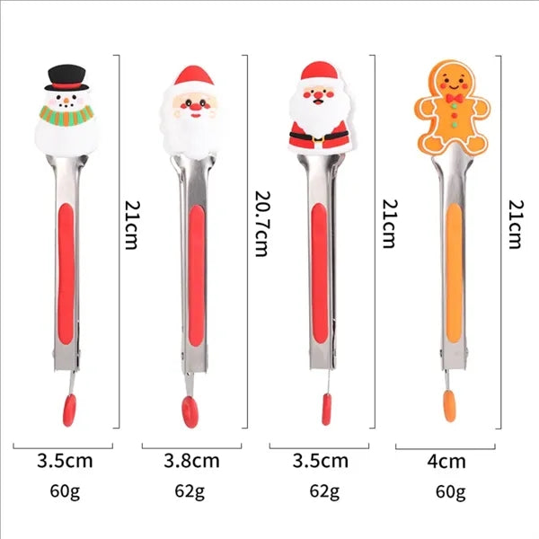 Christmas Silicone BBQ Tongs