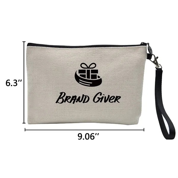 Linen Makeup Cosmetic Bag
