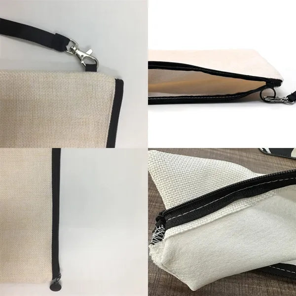 Linen Makeup Cosmetic Bag