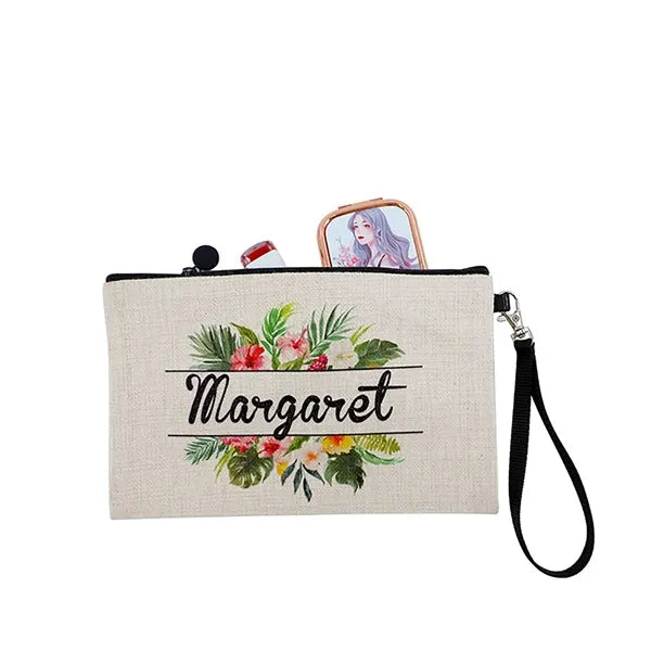 Linen Makeup Cosmetic Bag