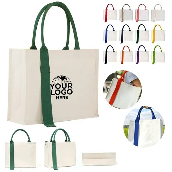 Canvas Shopping Tote Bag With Streamer