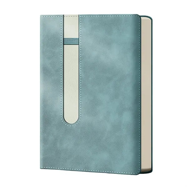 120 Pages Leather Notebook With Pen Holder