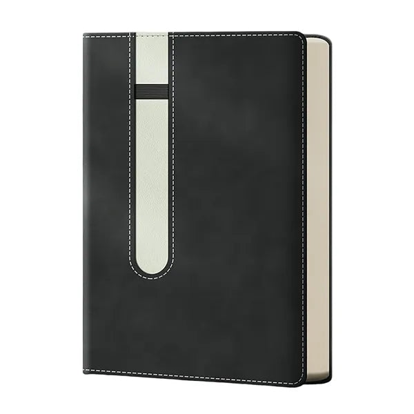 120 Pages Leather Notebook With Pen Holder