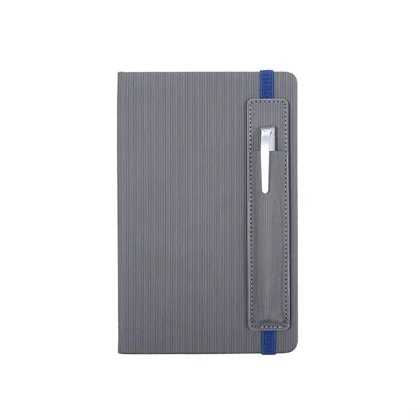 100 Pages A5 Leather Notebook With Pen Holder