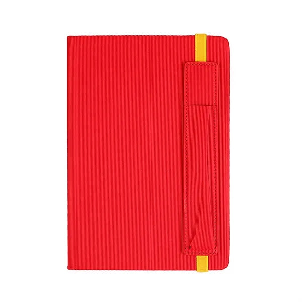 100 Pages A5 Leather Notebook With Pen Holder