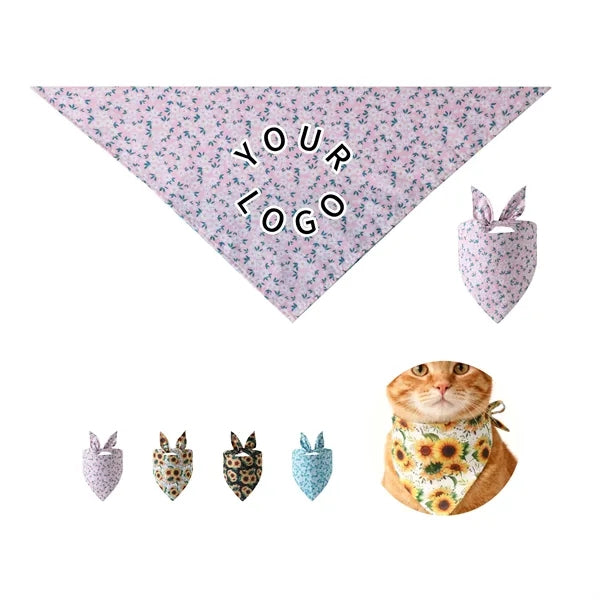 Polyester Dog Bandana Triangle Scarf Adjustable Fit