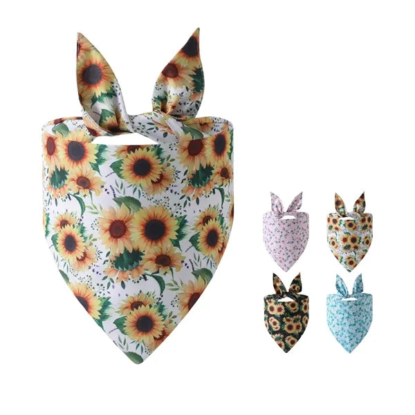Polyester Dog Bandana Triangle Scarf Adjustable Fit