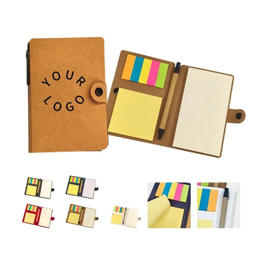 Sticky Note Flag Set With Pen Kraft Cover Four By Six Inch