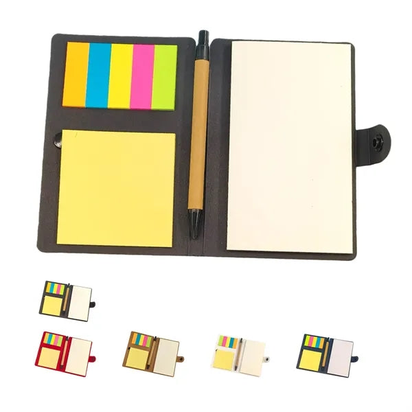 Sticky Note Flag Set With Pen Kraft Cover Four By Six Inch