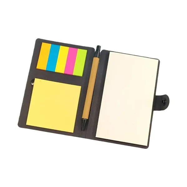 Sticky Note Flag Set With Pen Kraft Cover Four By Six Inch