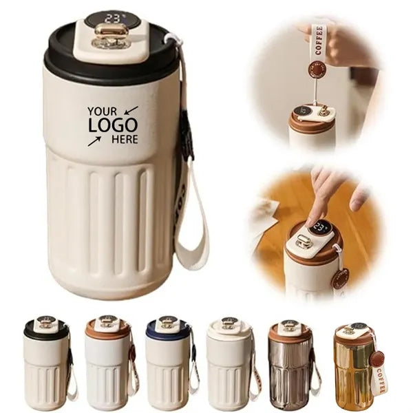 15oz Portable LED Temperature Display Coffee Thermos Cup