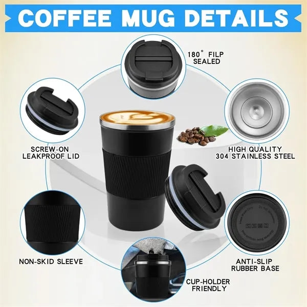 17oz Leakproof Coffee Mug Travel Double Wall Thermal Cup