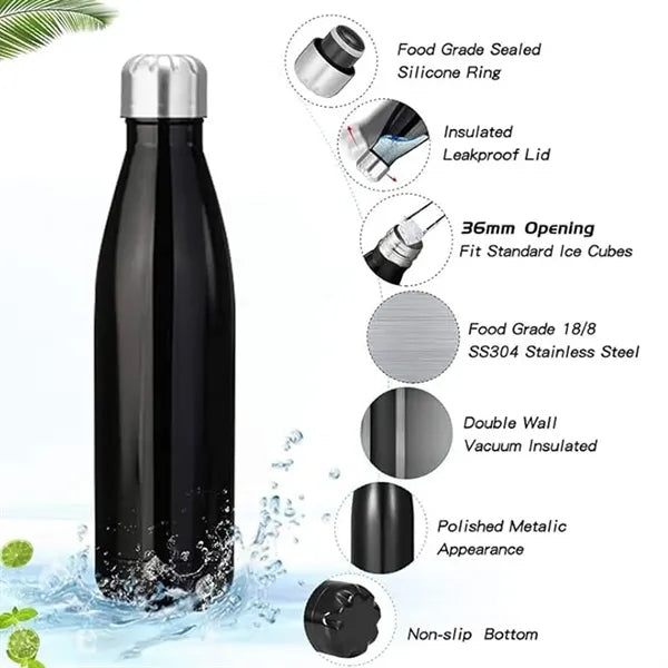 17oz Stainless Steel Water Bottle Double Walled