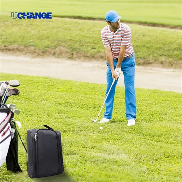 Ventilated Golf Shoe Bag With Mesh Panel & Handle