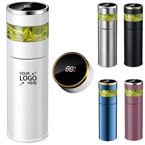 15oz Stainless Steel Travel Mug LED Temp Display Bottle