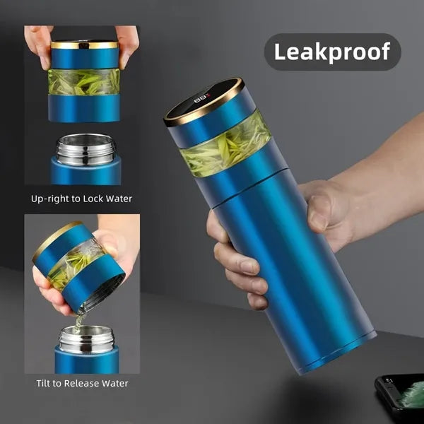 15oz Stainless Steel Travel Mug LED Temp Display Bottle
