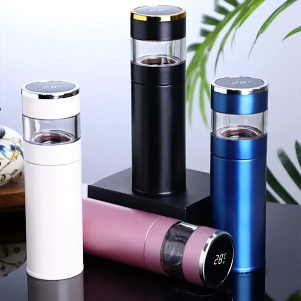15oz Stainless Steel Travel Mug LED Temp Display Bottle