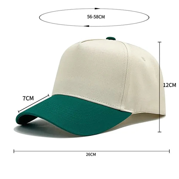 Cotton Two-Tone Baseball Cap w/ Hook & Loop