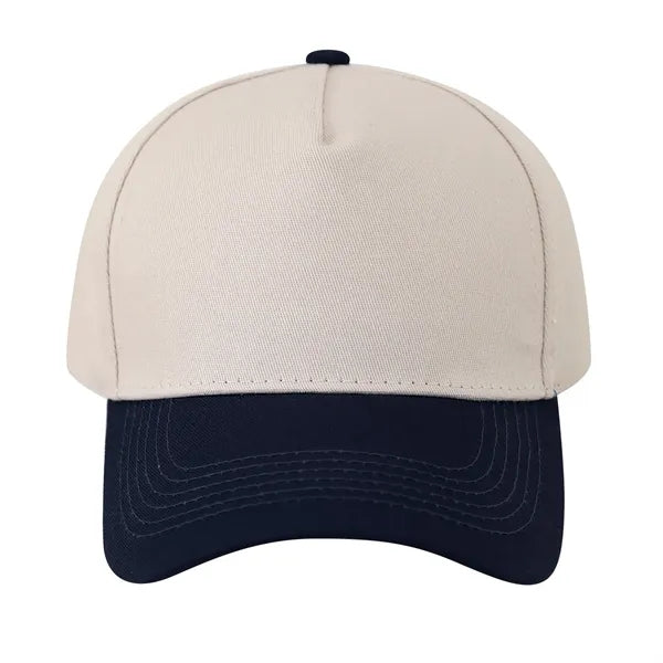 Cotton Two-Tone Baseball Cap w/ Hook & Loop