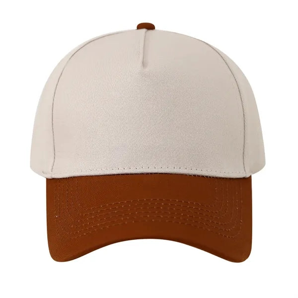 Cotton Two-Tone Baseball Cap w/ Hook & Loop